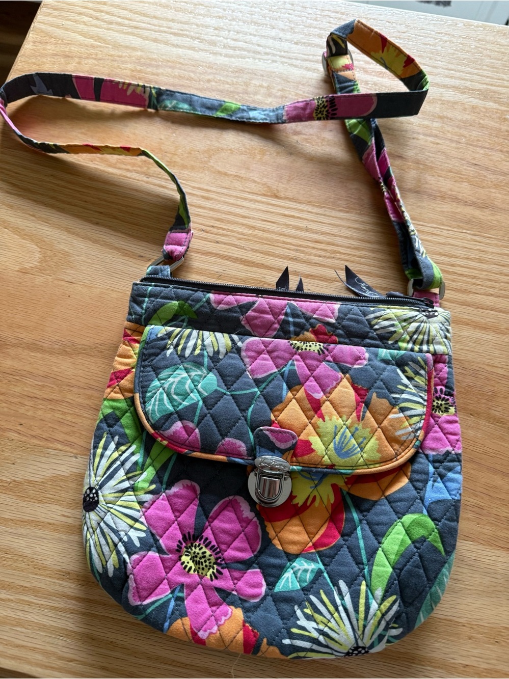 Vera Bradley Quilted Floral “Jazzy Blooms” Crossbody Bag - Multicolor